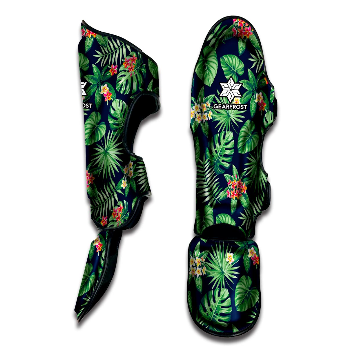 Hawaiian Tropical Leaves Pattern Print Muay Thai Shin Guard