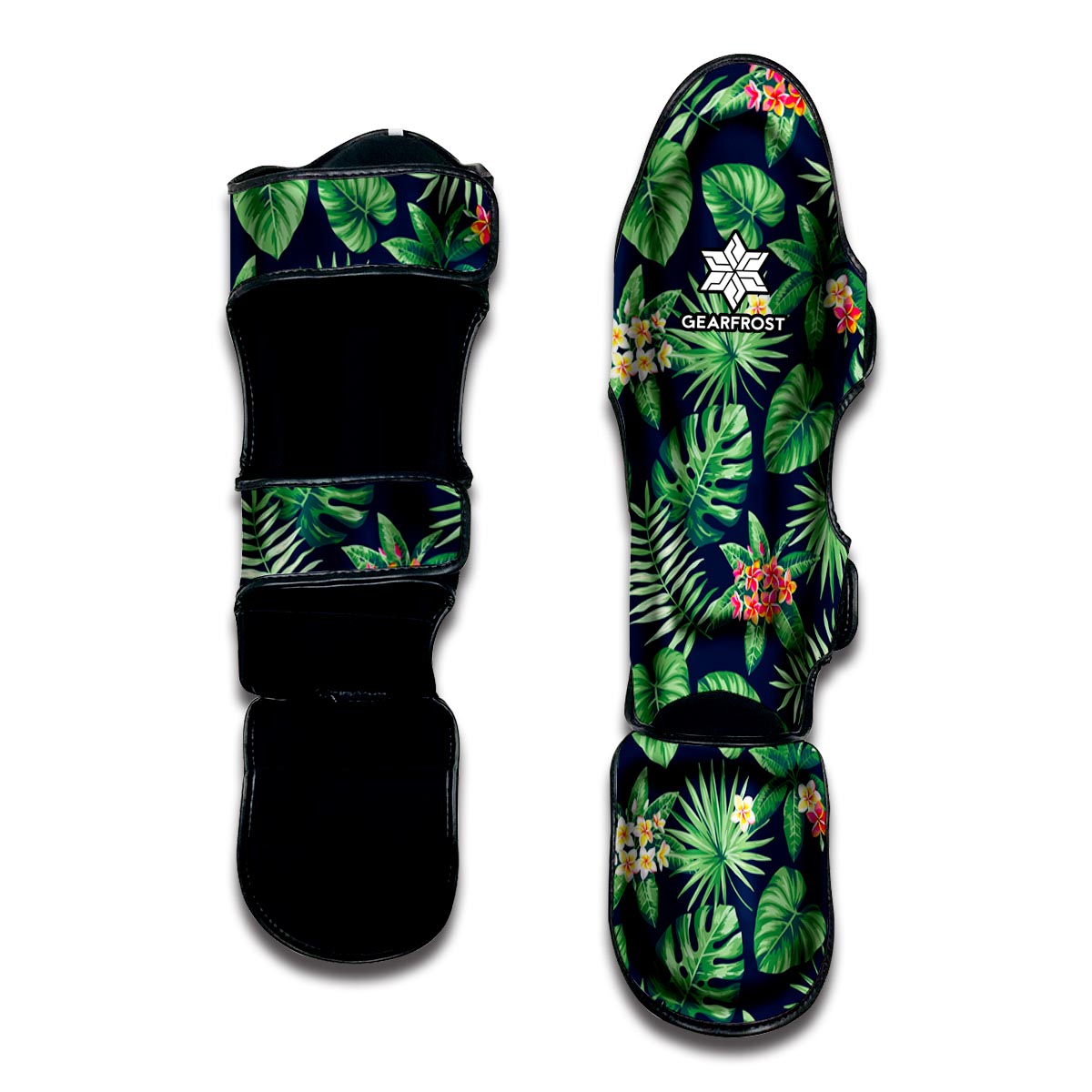 Hawaiian Tropical Leaves Pattern Print Muay Thai Shin Guard