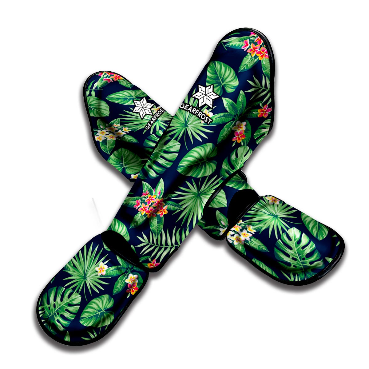 Hawaiian Tropical Leaves Pattern Print Muay Thai Shin Guard