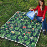 Hawaiian Tropical Leaves Pattern Print Quilt
