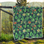 Hawaiian Tropical Leaves Pattern Print Quilt
