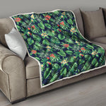 Hawaiian Tropical Leaves Pattern Print Quilt