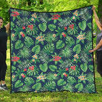Hawaiian Tropical Leaves Pattern Print Quilt