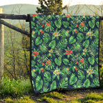 Hawaiian Tropical Leaves Pattern Print Quilt
