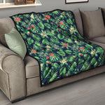 Hawaiian Tropical Leaves Pattern Print Quilt