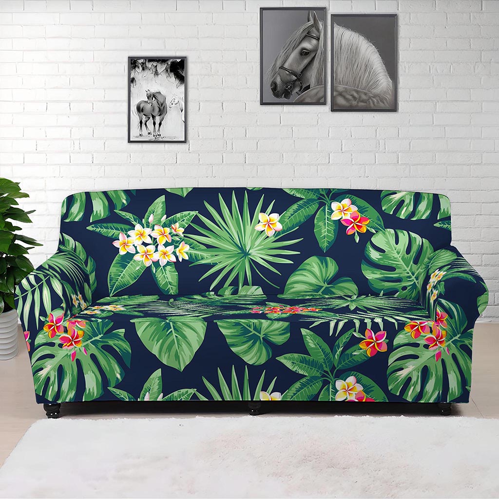 Hawaiian Tropical Leaves Pattern Print Sofa Cover