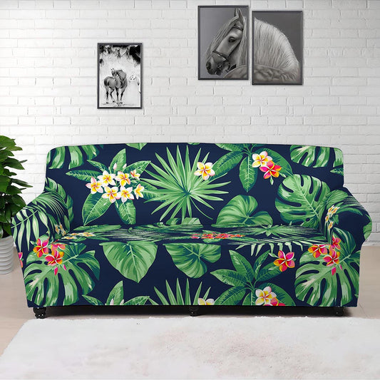 Hawaiian Tropical Leaves Pattern Print Sofa Cover