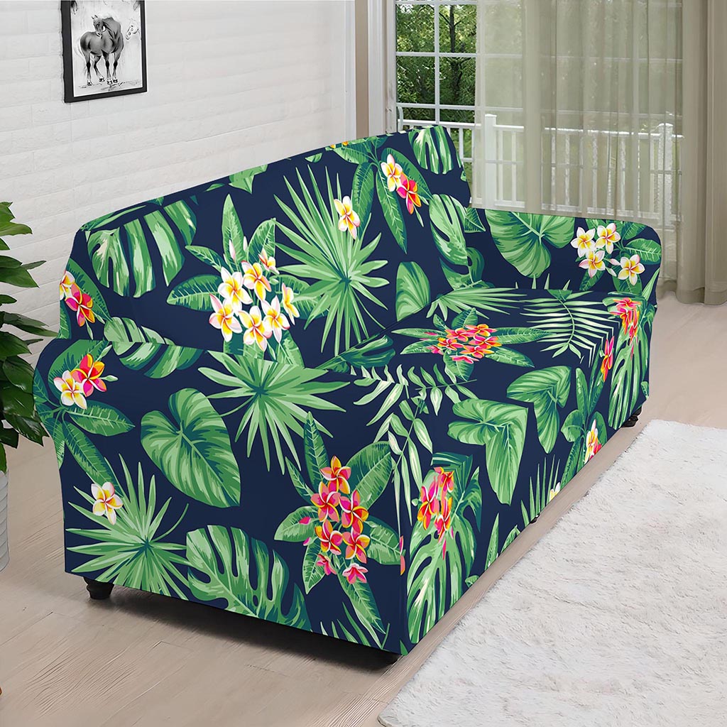 Hawaiian Tropical Leaves Pattern Print Sofa Cover