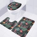 Hawaiian Tropical Plants Pattern Print 3 Piece Bath Mat Set