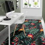 Hawaiian Tropical Plants Pattern Print Area Rug GearFrost
