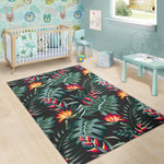 Hawaiian Tropical Plants Pattern Print Area Rug GearFrost