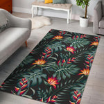 Hawaiian Tropical Plants Pattern Print Area Rug GearFrost
