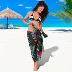 Hawaiian Tropical Plants Pattern Print Beach Sarong Wrap