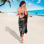 Hawaiian Tropical Plants Pattern Print Beach Sarong Wrap