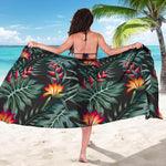 Hawaiian Tropical Plants Pattern Print Beach Sarong Wrap