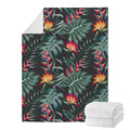Hawaiian Tropical Plants Pattern Print Blanket