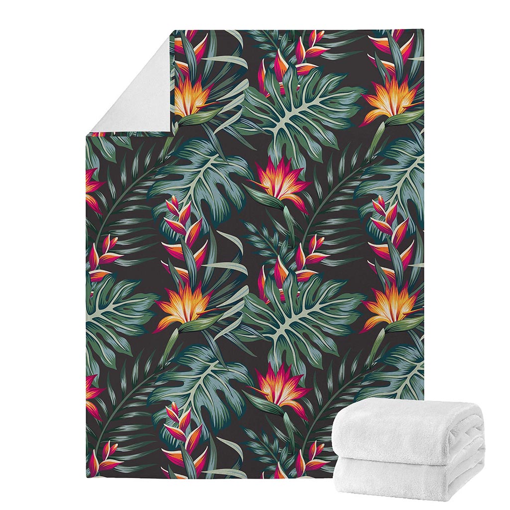 Hawaiian Tropical Plants Pattern Print Blanket