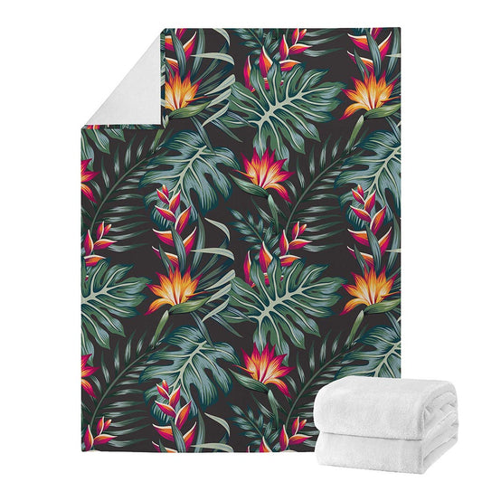 Hawaiian Tropical Plants Pattern Print Blanket
