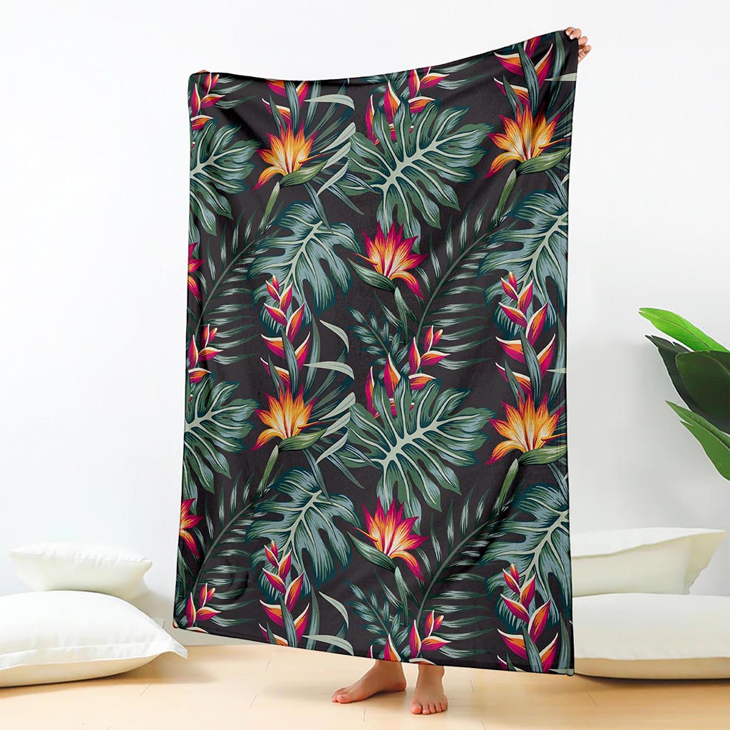 Hawaiian Tropical Plants Pattern Print Blanket