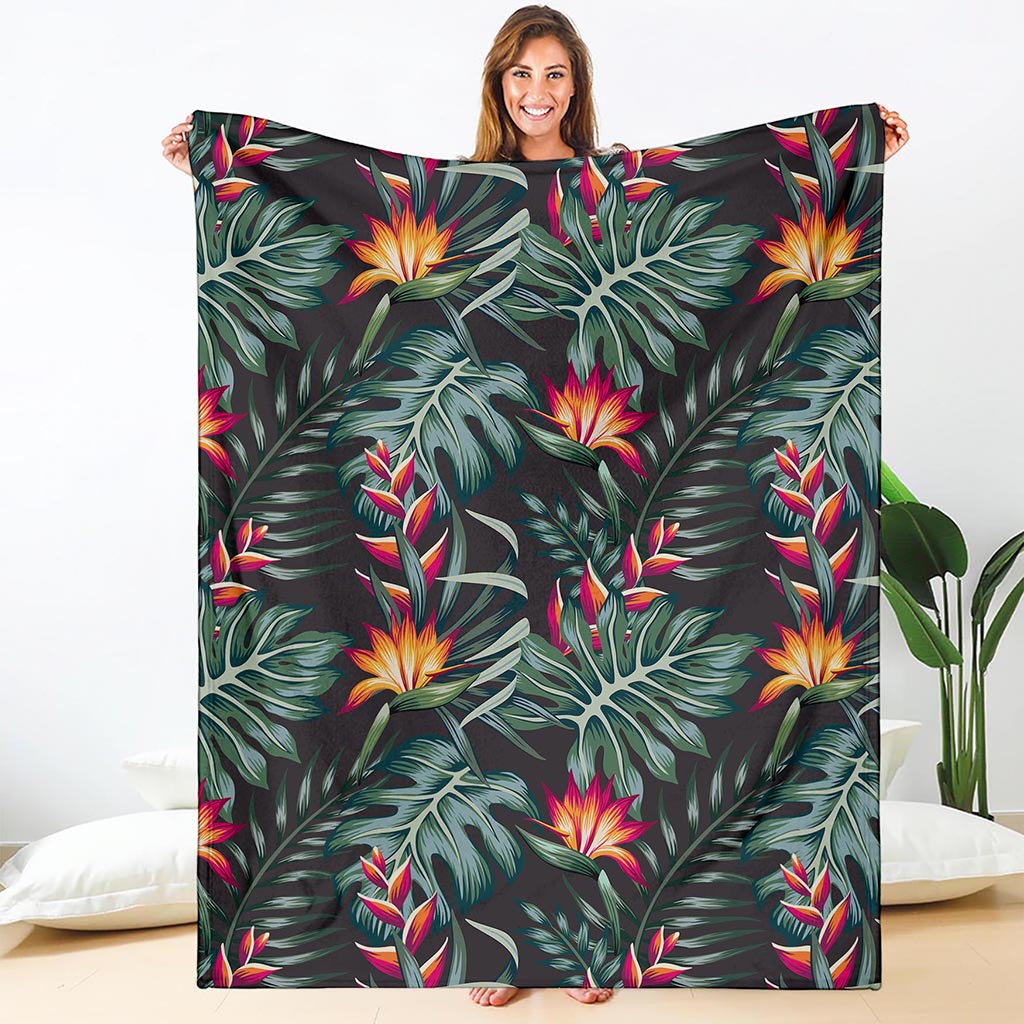 Hawaiian Tropical Plants Pattern Print Blanket