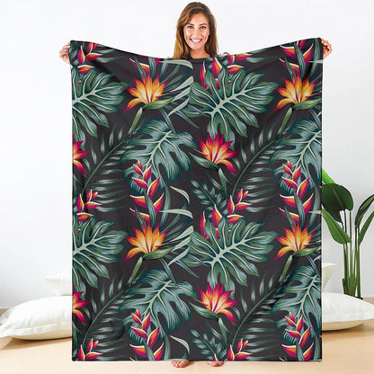 Hawaiian Tropical Plants Pattern Print Blanket