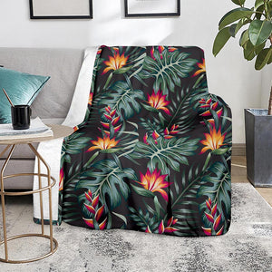 Hawaiian Tropical Plants Pattern Print Blanket