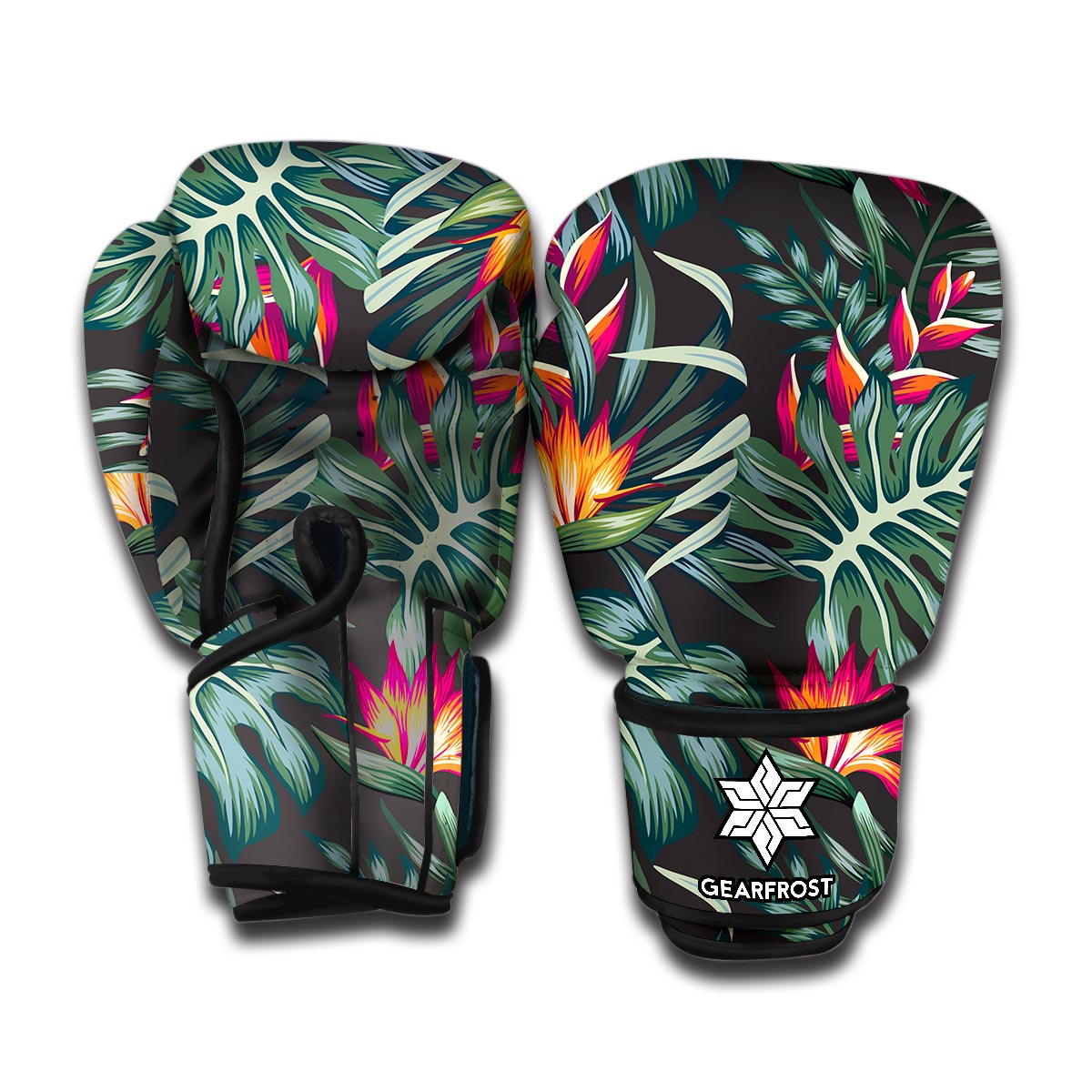 Hawaiian Tropical Plants Pattern Print Boxing Gloves