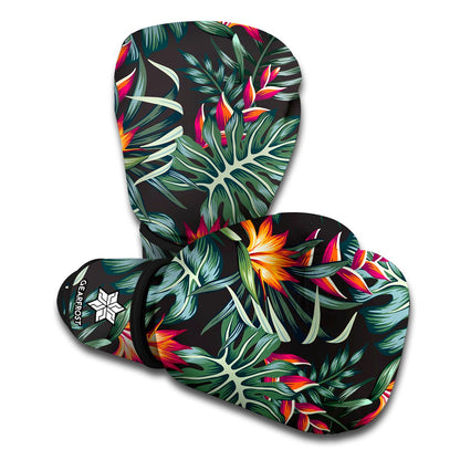 Hawaiian Tropical Plants Pattern Print Boxing Gloves