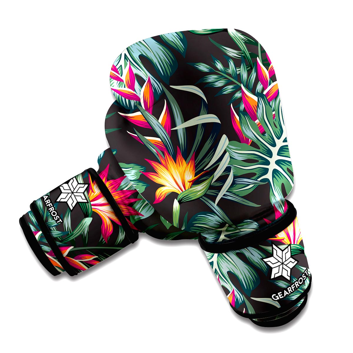 Hawaiian Tropical Plants Pattern Print Boxing Gloves