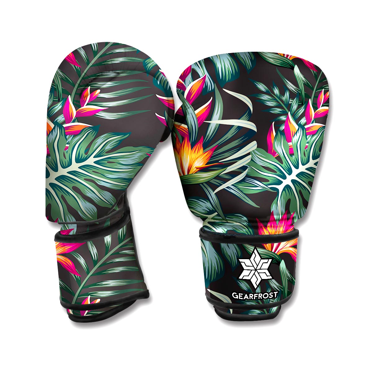 Hawaiian Tropical Plants Pattern Print Boxing Gloves