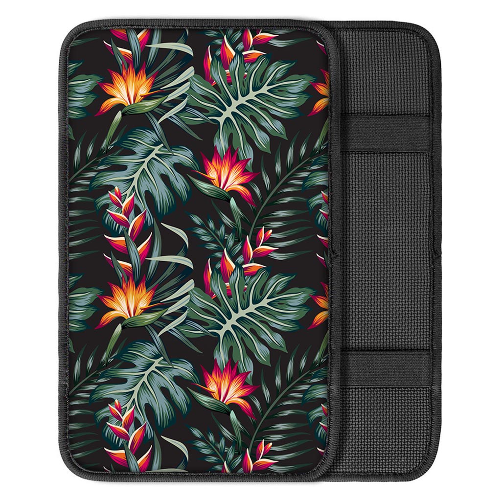 Hawaiian Tropical Plants Pattern Print Car Center Console Cover