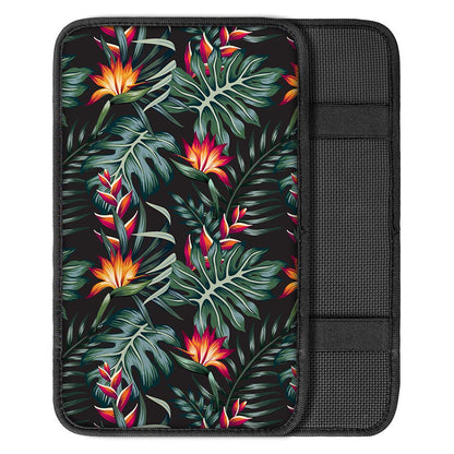 Hawaiian Tropical Plants Pattern Print Car Center Console Cover