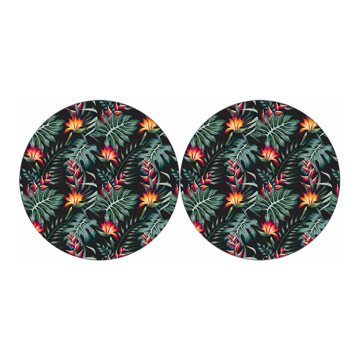 Hawaiian Tropical Plants Pattern Print Car Coasters