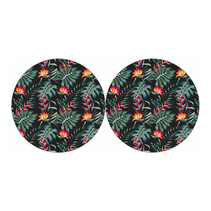 Hawaiian Tropical Plants Pattern Print Car Coasters