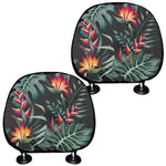Hawaiian Tropical Plants Pattern Print Car Headrest Covers