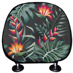 Hawaiian Tropical Plants Pattern Print Car Headrest Covers