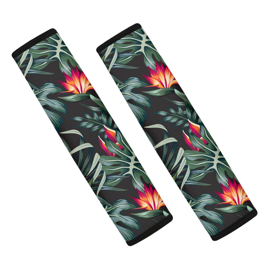 Hawaiian Tropical Plants Pattern Print Car Seat Belt Covers