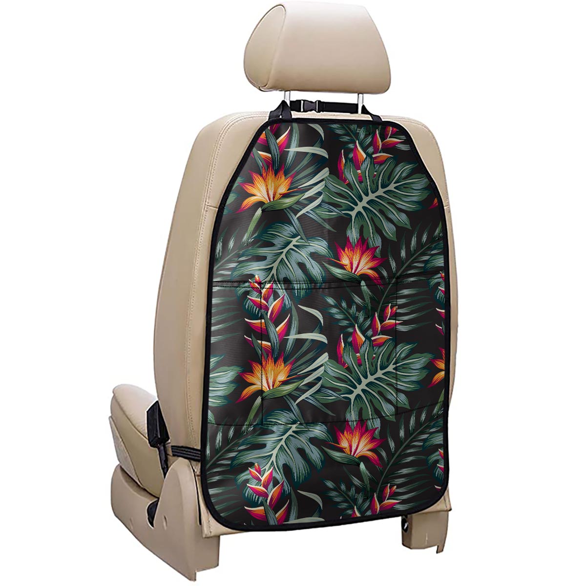 Hawaiian Tropical Plants Pattern Print Car Seat Organizers