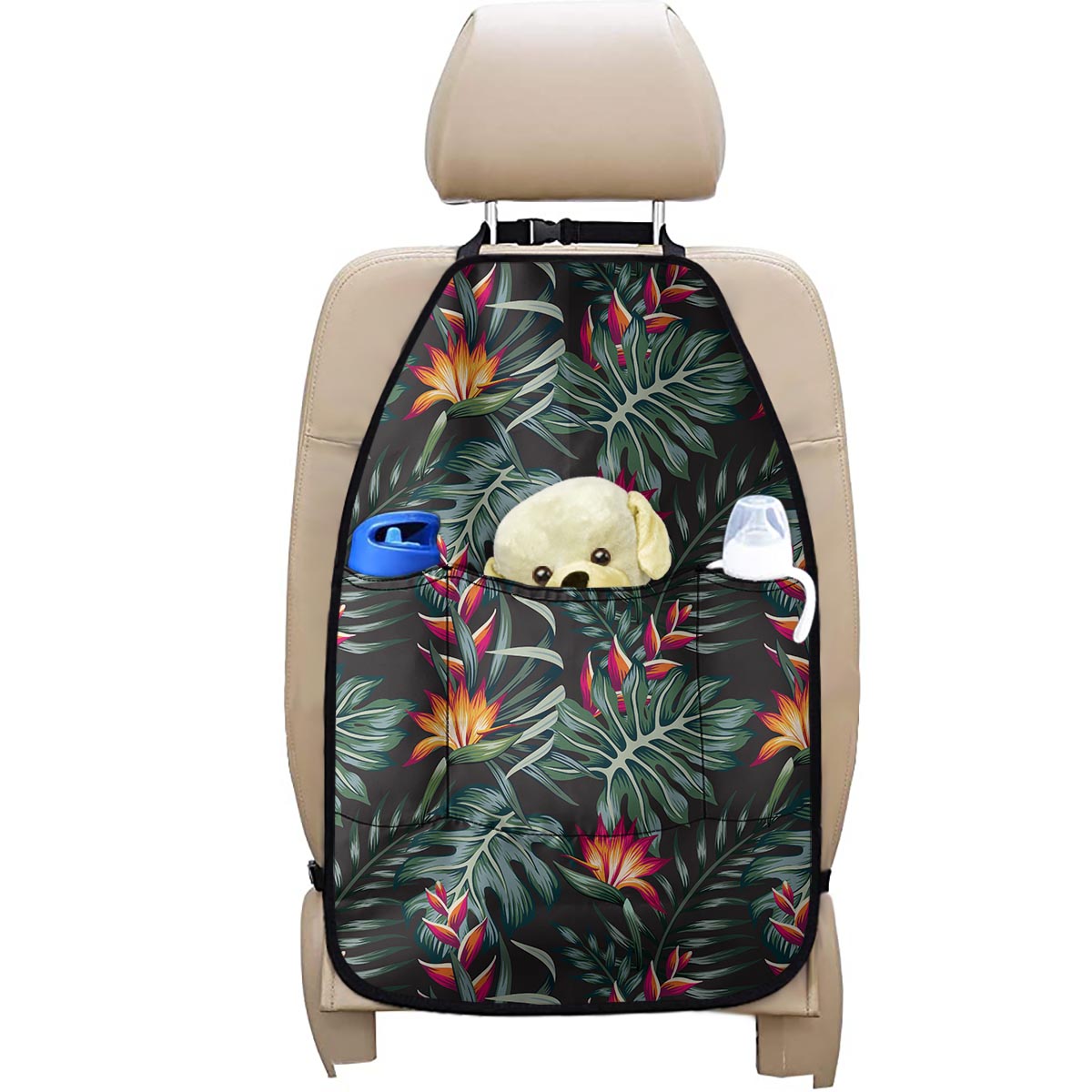 Hawaiian Tropical Plants Pattern Print Car Seat Organizers