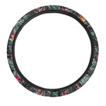 Hawaiian Tropical Plants Pattern Print Car Steering Wheel Cover
