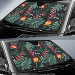 Hawaiian Tropical Plants Pattern Print Car Sun Shade GearFrost
