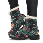 Hawaiian Tropical Plants Pattern Print Comfy Boots GearFrost