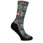 Hawaiian Tropical Plants Pattern Print Crew Socks