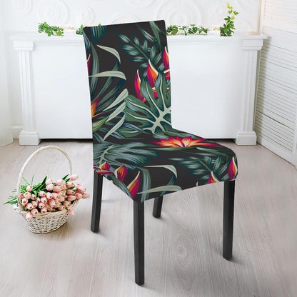 Hawaiian Tropical Plants Pattern Print Dining Chair Slipcover