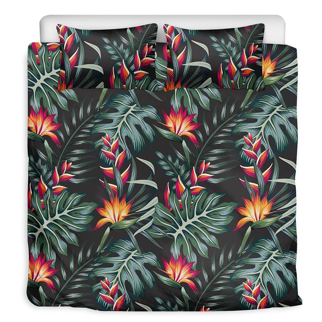 Hawaiian Tropical Plants Pattern Print Duvet Cover Bedding Set