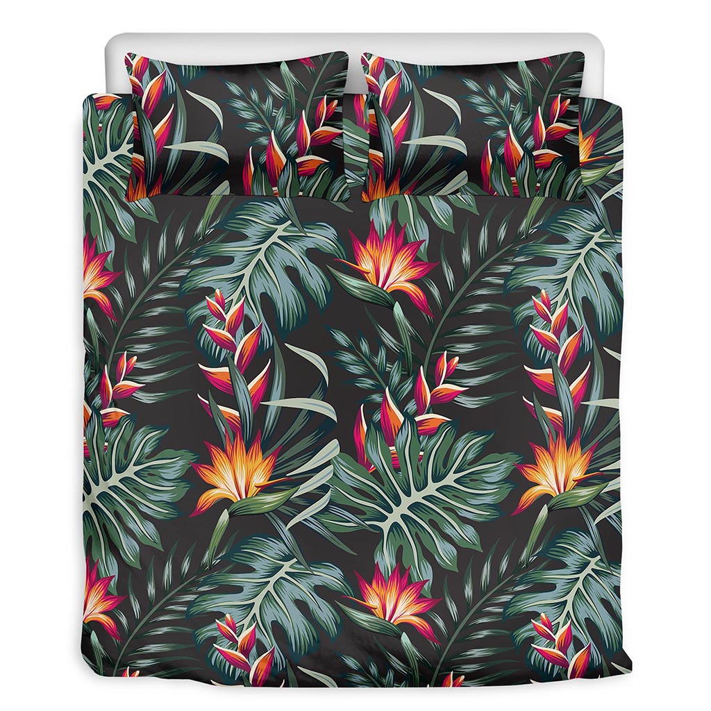 Hawaiian Tropical Plants Pattern Print Duvet Cover Bedding Set
