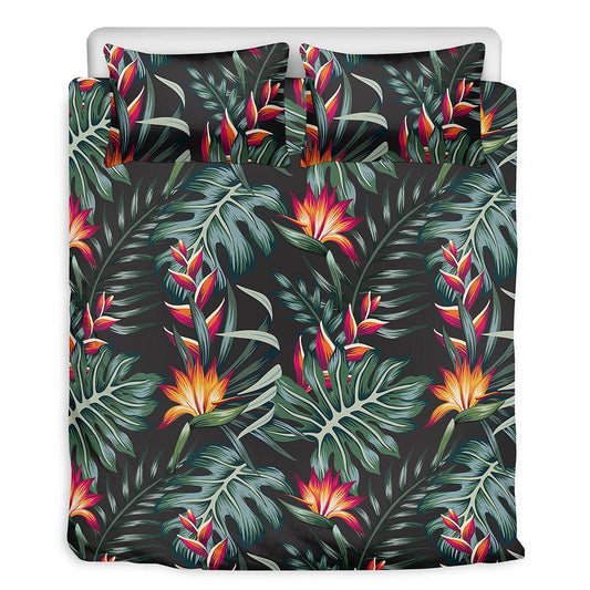 Hawaiian Tropical Plants Pattern Print Duvet Cover Bedding Set