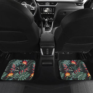 Hawaiian Tropical Plants Pattern Print Front and Back Car Floor Mats