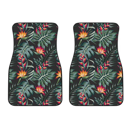 Hawaiian Tropical Plants Pattern Print Front Car Floor Mats