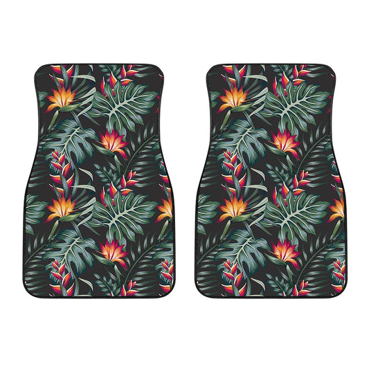 Hawaiian Tropical Plants Pattern Print Front Car Floor Mats